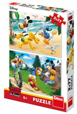 Puzzle Mickey sportuje - 2x77 dílků