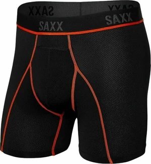 SAXX Kinetic Boxer Brief Black/Vermillion 2XL Fitness fehérnemű
