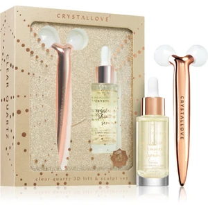 Crystallove Golden Clear Quartz 3D Lift & Sculpt Set sada (pro omlazení pleti)