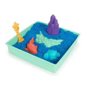 Kinetic sand krabice tekutého písku s podložkou modrá