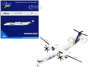 Bombardier Q400 Commercial Aircraft "Alaska Airlines - University of Washington Huskies" White with Purple and Gold Tail 1/400 Diecast Model Airplane