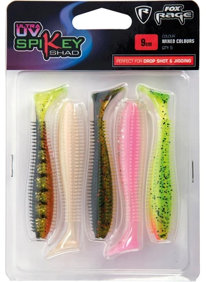 Fox rage gumová nástraha uv spikey shad mixed colour pack 5 ks-12 cm