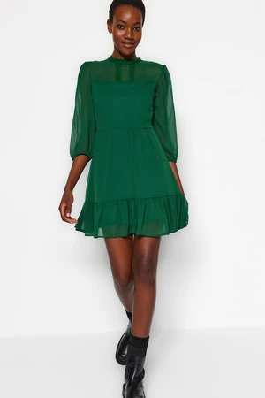 Trendyol Emerald Green Lace Woven Dress