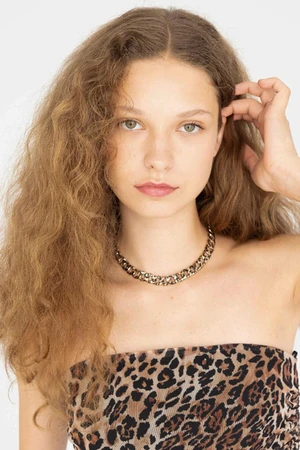 DEFACTO Women's Leopard Pattern Necklace