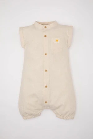 DEFACTO Baby Boy Newborn Linen Sleeveless Jumpsuit