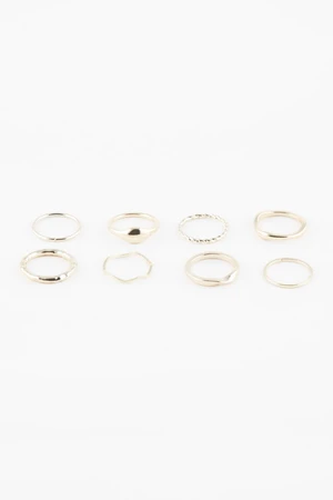 DEFACTO Woman's 8-Piece Gold Ring