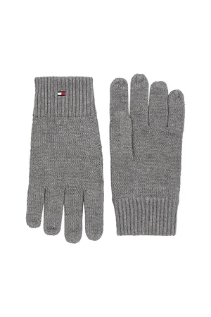 Tommy Hilfiger Rukavice - ESSENTIAL FLAG KNITTED GLOVES sivé