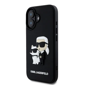 Zadní kryt Karl Lagerfeld 3D Rubber Karl and Choupette pro Apple iPhone 16, black