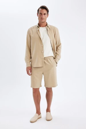 DEFACTO Relax Fit Linen Blend Bermuda Shorts