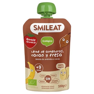 SMILEAT BIO vrecko mandľové mlieko, jablko, banán, jahoda, ryža a kakao 9M+ 100 g