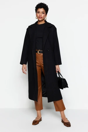 Trendyol Black One-Button Lined Coat