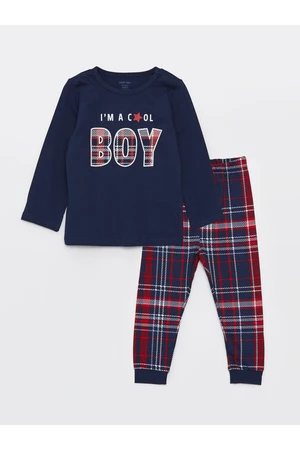 LC Waikiki Crew Neck Long Sleeve Printed Baby Boy Pajamas Set