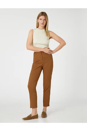 Koton Stitching Detail Fabric Trousers Skinny Legs