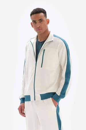 Dagi White Men's Jacket with Zipper Cupro