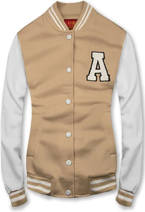 Sweatjacke im Collegestyle Beige