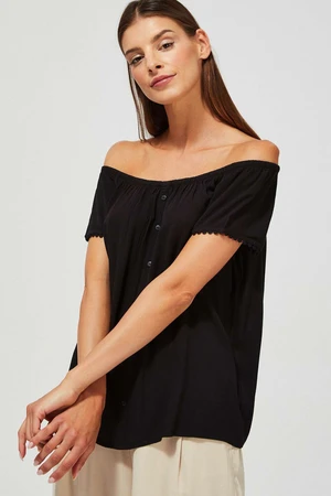 Viscose Short Sleeve Shirt - Black