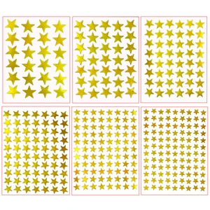 10sheets/bag Gold Star Sticker Stamping Five Pointed Star Sticker Children's Reward Sticker Teacher Praise Label