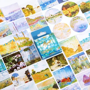 MOHAMM 45 Pieces Monet Stickers Set Decorative Art for Scrapbooking Kid DIY Crafts Album Junk Journal