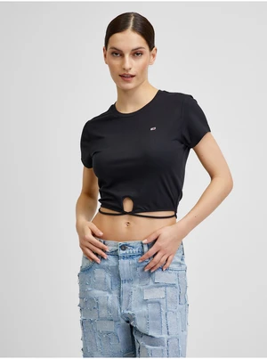 Čierny dámsky crop top Tommy Jeans