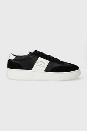 Kožené sneakers boty Karl Lagerfeld KOURT III černá barva, KL51524