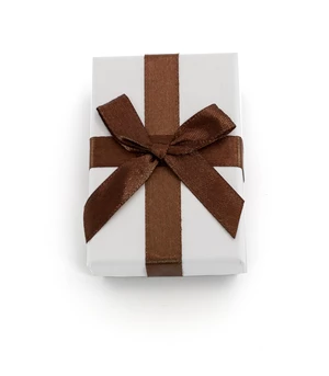 Beneto Exclusive Bílá dárková krabička s hnědou stužkou KP9-8