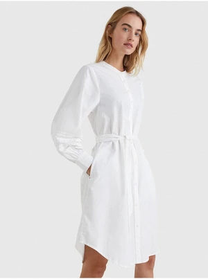 Tommy Hilfiger Dress - ORG COTTON KNEE SHIRT DRESS LS white