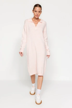 Trendyol Powder More Sustainable Midi Knit Soft Texture Dress