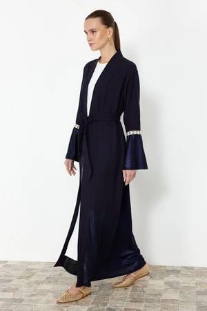 Trendyol Navy Blue Embroidered Sleeve Woven Cap & Abaya