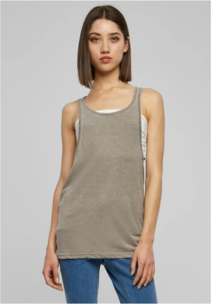 Ladies Loose Burnout Tank Olive