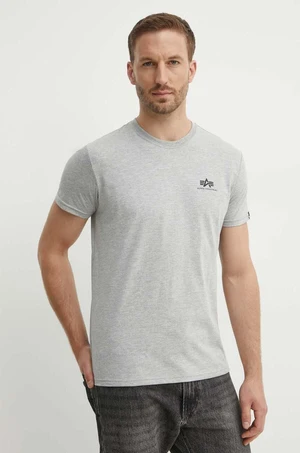 Tričko Alpha Industries Basic T Small Logo šedá barva, s potiskem, 188505.17