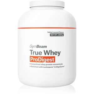 GymBeam True Whey ProDigest srvátkový proteín s tráviacimi enzýmami príchuť Salted Caramel 2000 g