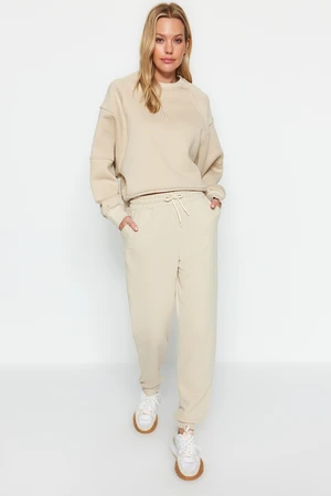 Trendyol Stone Loose Jogger Normální pas Tlusté pletené tepláky