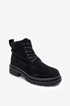 Suede Trappers insulated ankle boots Black Alden