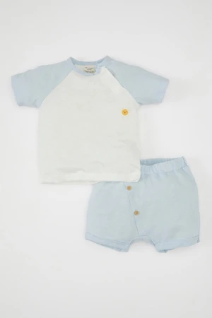 DEFACTO Baby Boy Short Sleeve T-Shirt Shorts Cotton 2-Piece Set