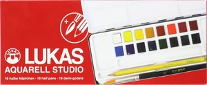 Lukas Aquarell Studio Metal Box Ensemble de peintures à l'aquarelle 16 pièces