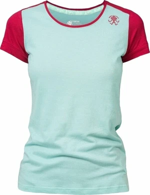 Rafiki Chulilla Lady Short Sleeve Eggshell Blue/Earth Red 40 Tričko