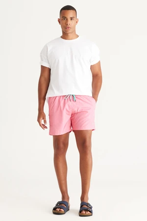 AC&Co / Altınyıldız Classics Men's Pink Regular Fit Regular Fit Quick Dry Side Pockets Patterned Swimwear.