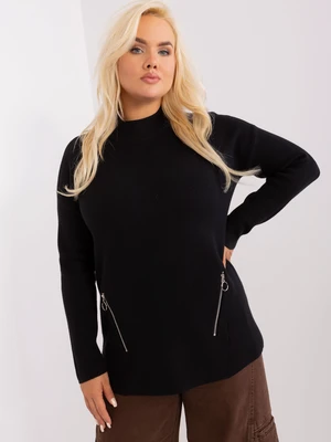 Black women's sweater plus size with viscose