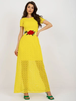 Yellow evening dress with lining