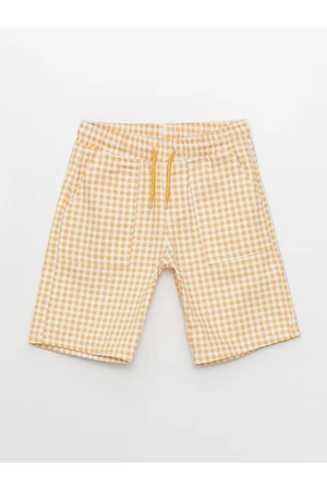 LC Waikiki Checked Boy's Shorts with Elastic Waist.