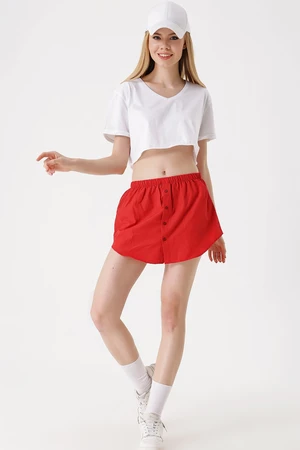 Bigdart 1888 Sweatshirt and Shirt Under Sweater Skirt - Red