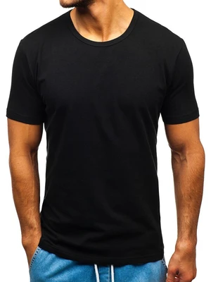 Men's T-shirt without print T1280 - black,