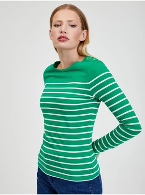 Orsay White Green Women Striped T-Shirt - Women