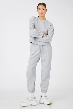 Koton Patterned Jogger Sweatpants with Tie Waist