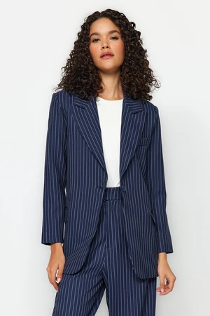 Trendyol Navy Striped Woven Blazer Jacket