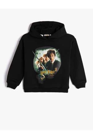 Koton Harry Potter Hooded Sweatshirt Licensed Long Sleeve Raspberry