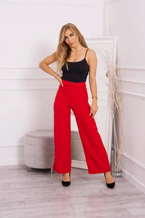 Wide leg trousers red