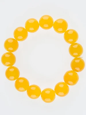 Pearl bracelet on elastic yellow