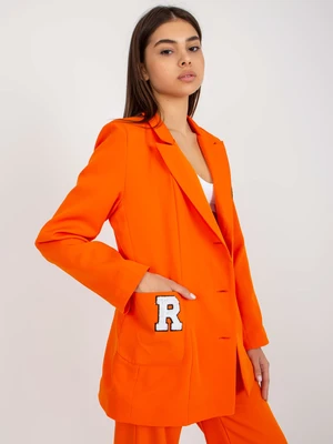 Orange oversize jacket with patches