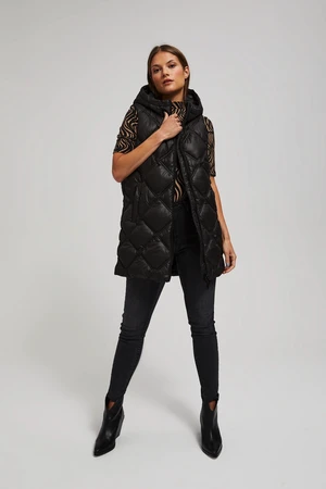 Quilted vest with hood